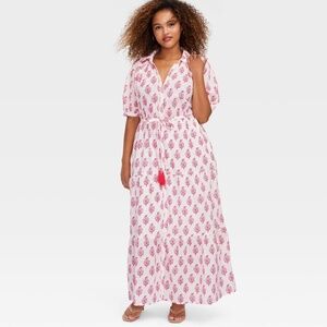 ROLLER RABBIT X TARGET Women's Bouquet Short Sleeve Maxi Dress Pink , XS